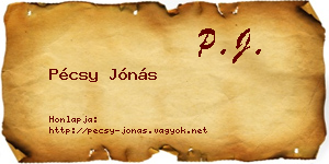 Pécsy Jónás névjegykártya